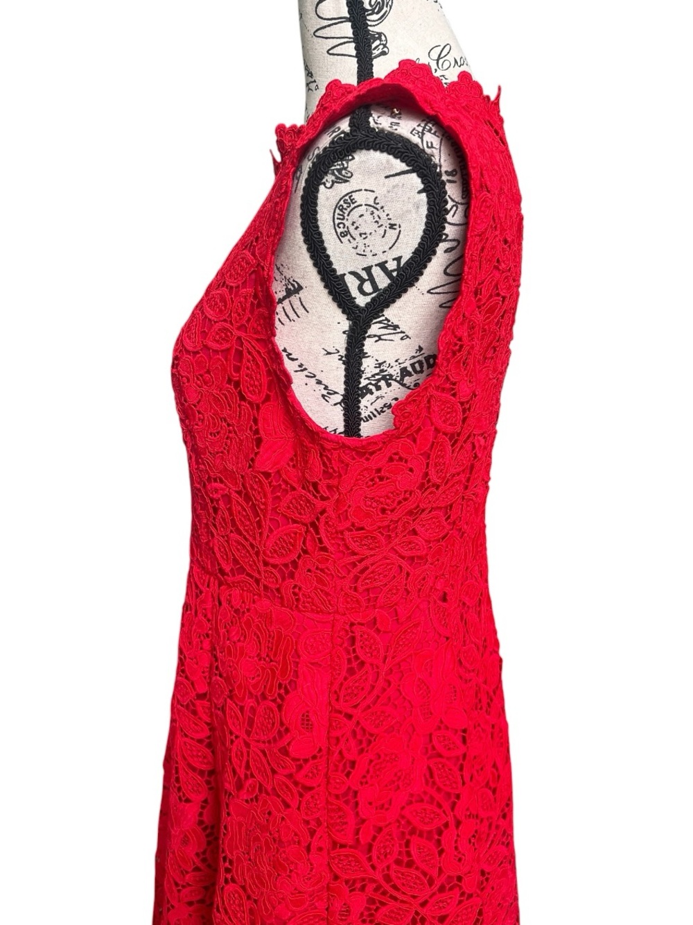kate spade Red Floral Lace Midi Dress - Picture 6 of 11